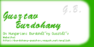 gusztav burdohany business card